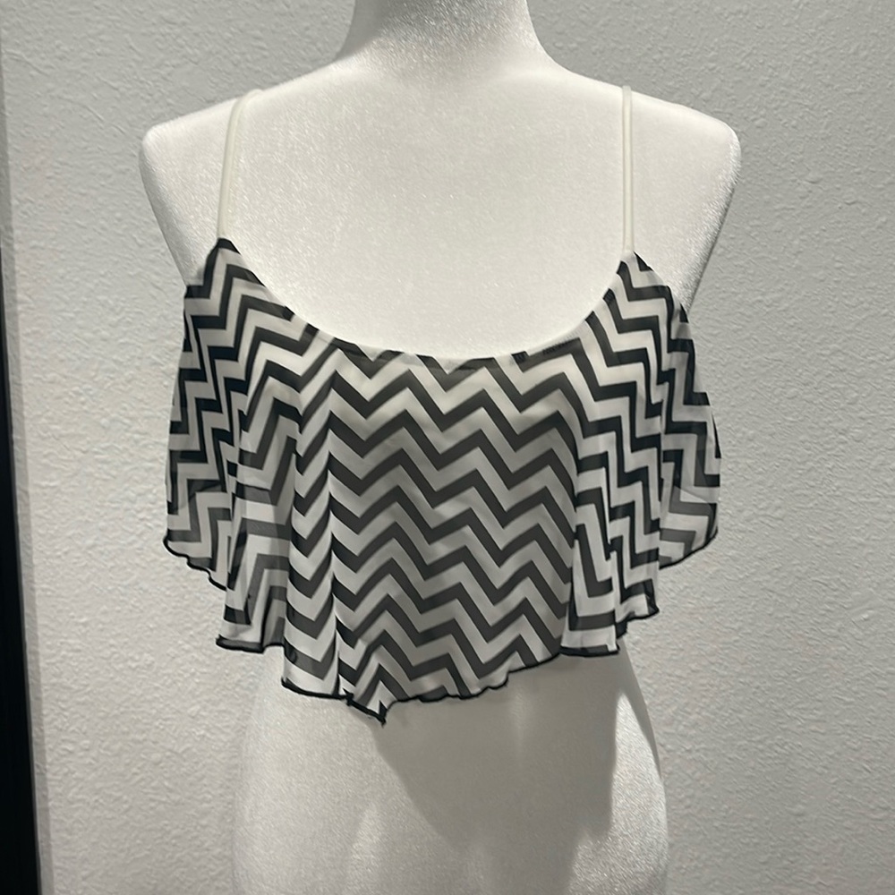 Sheer chevron crop top